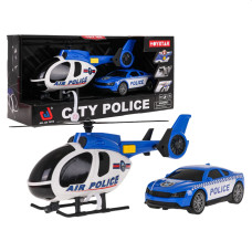 Set interactiv cu vehicule de poliție, și elicopter-  Inlea4Fun CITY POLICE - 