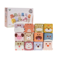 Set 12 cuburi senzoriale -  Inlea4Fun BABY FAVORITE - animale - 