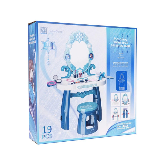 Masă de toaletă pentru copii cu scaun - Inlea4Fun SNOW EDGE DRESSING TABLE