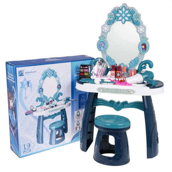 Masă de toaletă pentru copii cu scaun - Inlea4Fun SNOW EDGE DRESSING TABLE