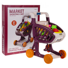 Coș de cumpărături interactiv cu accesori -  Inlea4Fun MARKET SHOPPING CART - Roșu  - 