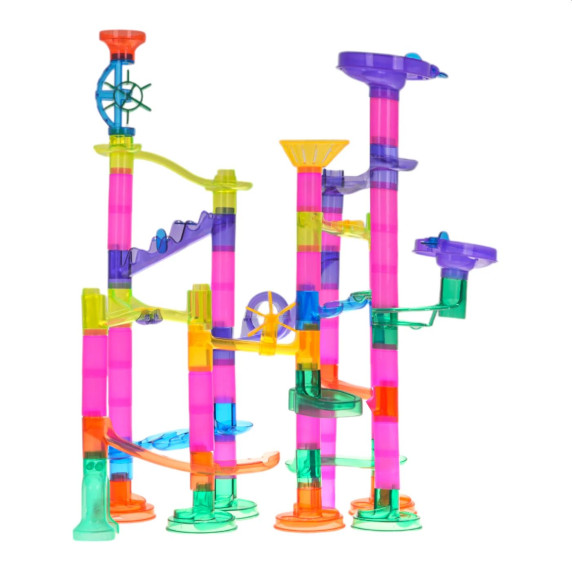 Jucărie interactivă,  pistă de minge  - Inlea4Fun MARBLE RUN105 bucati,