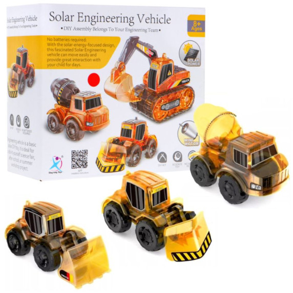 Set vehicule solare de construcții - excavator, betonieră, buldozer - Inlea4Fun SOLAR ENGINEERING VEHICLE