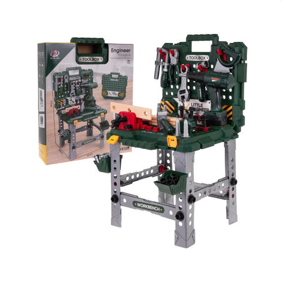Detská dielňa 2v1 s doplnkami 98 prvkov Inlea4Fun ENGINEER TOOLBOX