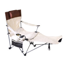 Scaun de camping pliabil, cu suport pentru picioare - AGA DS717 - bej - 