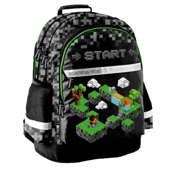 Školská taška 41x28x18 cm PASO PP24ST-116 - Minecraft Start +