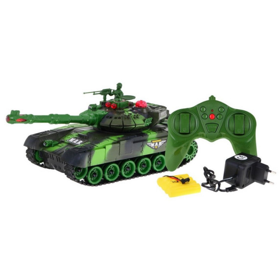 Tank na diaľkové ovládanie RC Tank WAR Camouflage - zelený