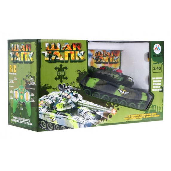 Tank na diaľkové ovládanie RC Tank WAR Camouflage - zelený
