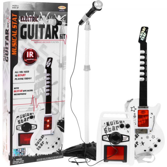Chitară electrică cu microfon și amplificator pentru copii Inlea4fun GUITAR KIT