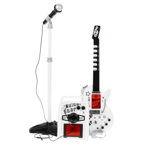 Chitară electrică cu microfon și amplificator pentru copii Inlea4fun GUITAR KIT