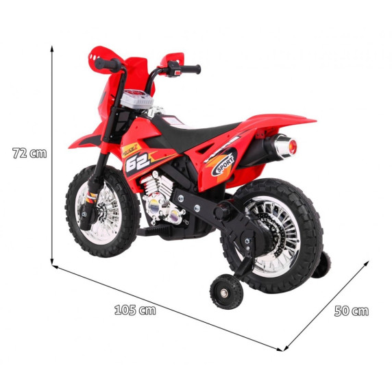 Elektrická motorka Inlea4Fun ForceZ Cros Motor - červené