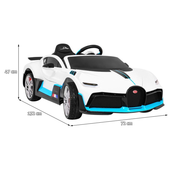 Elektromos kisautó BUGATTI Divo - fehér