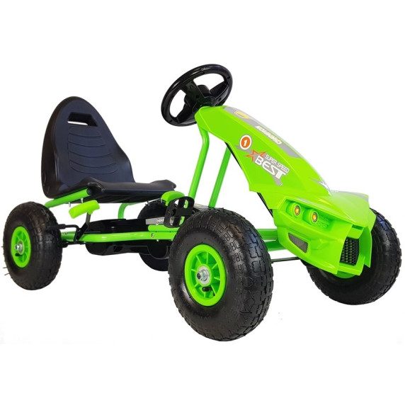 Gokart s pedálmi Inlea4Fun SUPER SPEED A-18 - zelený