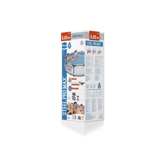 Bazén s konštrukciou 305 x 76 cm BESTWAY 56408 Steel Pro Max + kartušová filtrácia