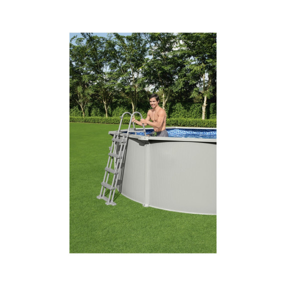 Rodinný oceľový bazén 460 x 120 cm + piesková filtrácia a schodíky BESTWAY Hydrium 56384