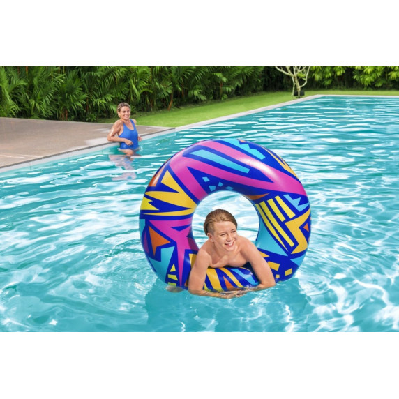 Nafukovacie koleso Geometrické tvary 107 cm Bestway 36228 - modré