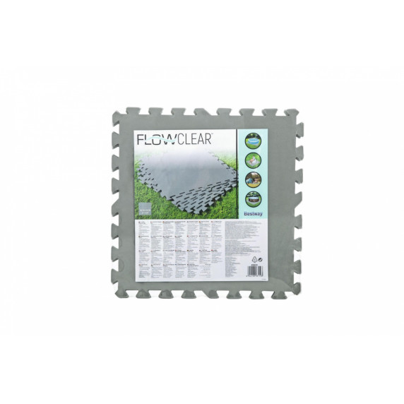Bazénová podložka puzzle 9 ks 50 x 50 cm BESTWAY 58639 - sivá
