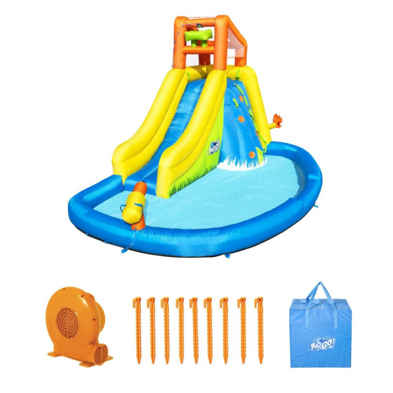 Piscină gonflabilă cu tobogan - loc de joacă - Bestway Mega Mount Splashmore