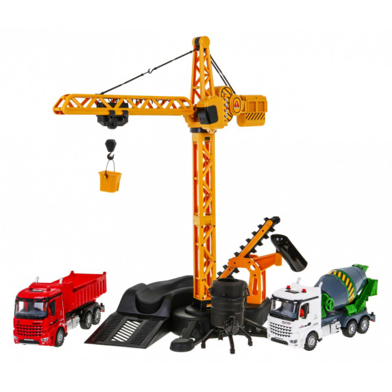 Macara cu telecomandă și 2 vehicule - R/C Tower Crane