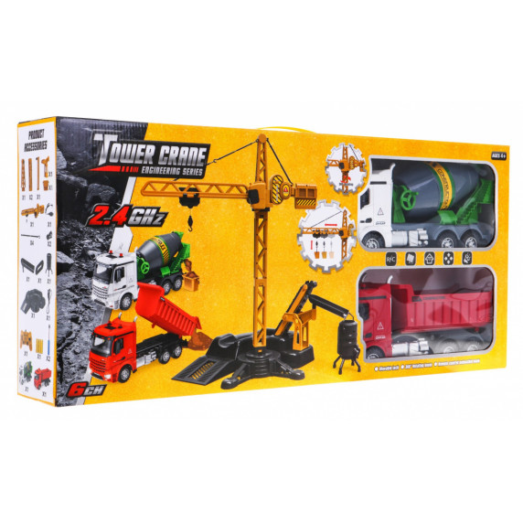 Macara cu telecomandă și 2 vehicule - R/C Tower Crane