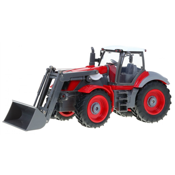 Tractor agricol cu remorcă și telecomandă - 1:28 - roșu
