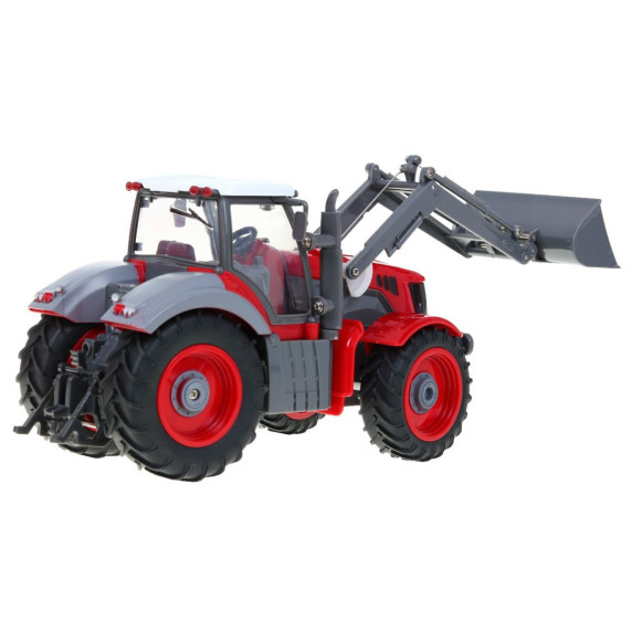 Tractor agricol cu remorcă și telecomandă - 1:28 - roșu