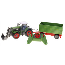 Távirányítós RC traktor pótkocsival 1:28 Inlea4Fun - Zöld/zöld - 