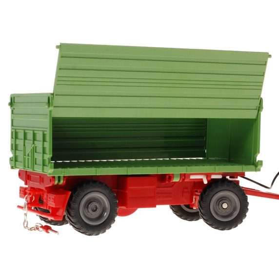 Tractor agricol cu remorcă și telecomandă - 1:28 - verde