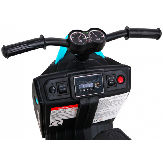 Detská elektrická trojkolka ADVANCE - čierno/modrá