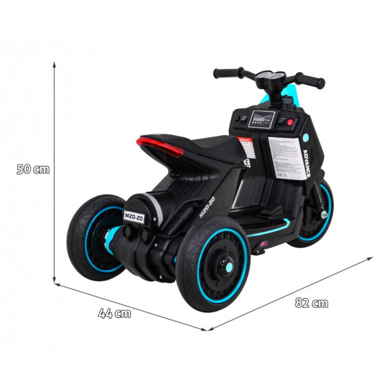 Detská elektrická trojkolka ADVANCE - čierno/modrá