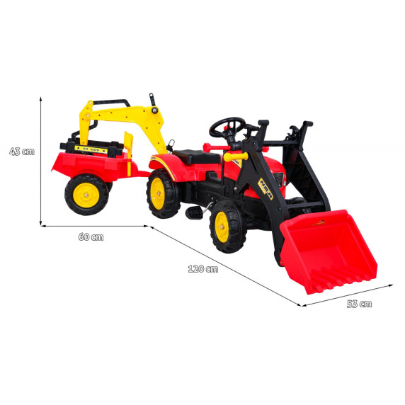 Traktor/bager s prívesom a príslušenstvom Inlea4Fun