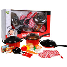 Set de gătit pentru copii, cu ustensile, oale, multe accesorii, Kitchen Set Inlea4Fun - 