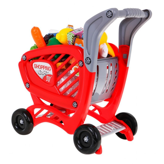Inlea4Fun SHOPPING CART Nákupný vozík s potravinami - červený