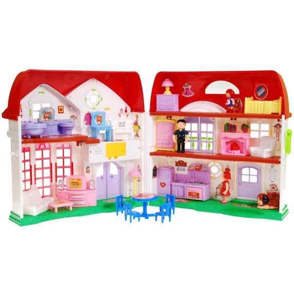 Detský rozkladací domček s nábytkom Inlea4Fun HAPPY FAMILY