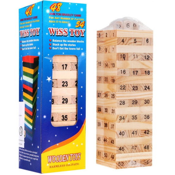 Jenga drevená spoločenská hra Inlea4Fun Wiss Toy