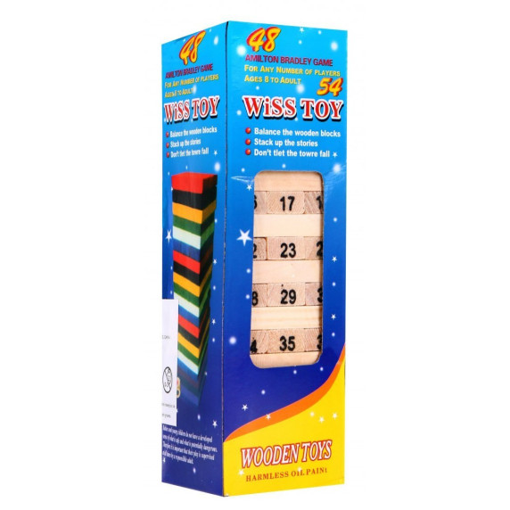 Jenga drevená spoločenská hra Inlea4Fun Wiss Toy