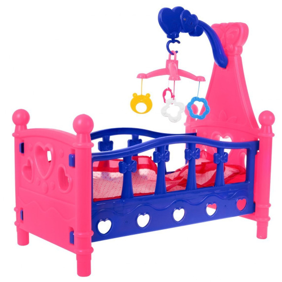 Játék babaágy Inlea4Fun SLEEPING BED - rózsaszín