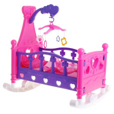 Játékbölcső babáknak Inlea4Fun MUSICAL ROCKING BED - rózsaszín - 