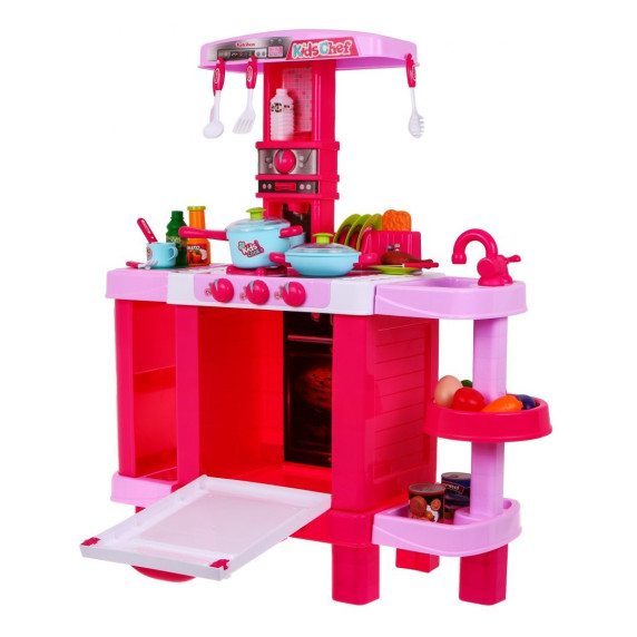 Detská kuchynka so svetelnými a zvukovými efektmi a doplnkami Inlea4Fun KIDS COOK - ružová
