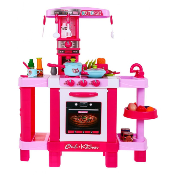 Detská kuchynka so svetelnými a zvukovými efektmi a doplnkami Inlea4Fun KIDS COOK - ružová
