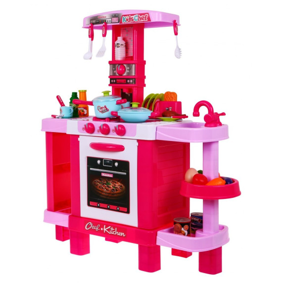 Detská kuchynka so svetelnými a zvukovými efektmi a doplnkami Inlea4Fun KIDS COOK - ružová