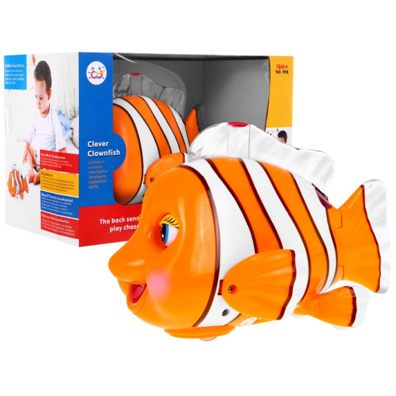Utekajúca rybička so svetelnými a zvukovými efektmi CLEVER CLOWNFISH Inlea4Fun