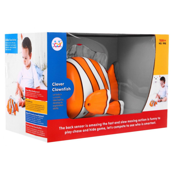 Utekajúca rybička so svetelnými a zvukovými efektmi CLEVER CLOWNFISH Inlea4Fun