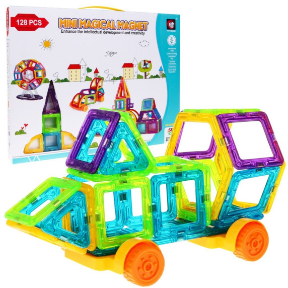 Mágneses építőjáték 128 db Inlea4Fun MINI MAGICAL MAGNET