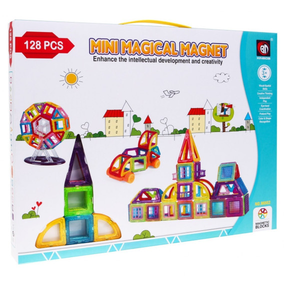 Mágneses építőjáték 128 db Inlea4Fun MINI MAGICAL MAGNET