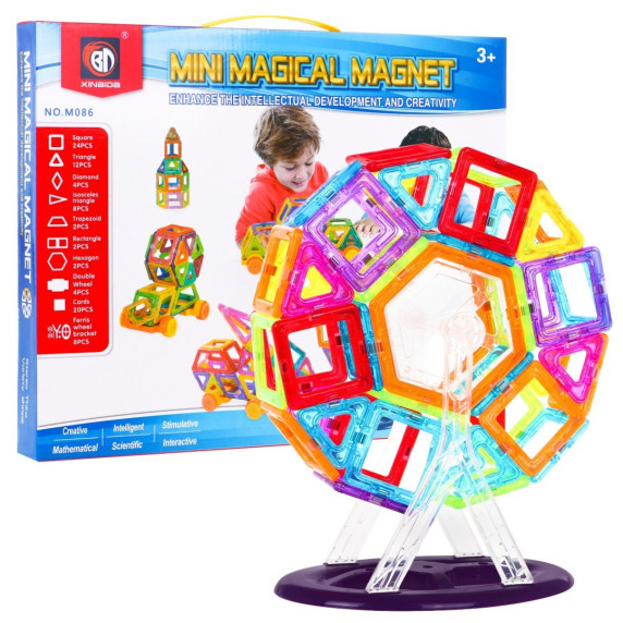 Mágneses építőjáték 86 db Inlea4Fun MINI MAGICAL MAGNET