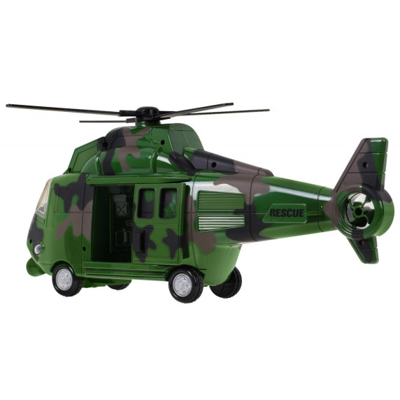Katonai helikopter hangokkal Inlea4Fun MUSIC COPTER - zöld terepmintás 