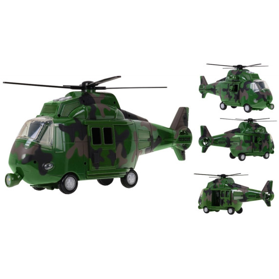 Katonai helikopter hangokkal Inlea4Fun MUSIC COPTER - zöld terepmintás 
