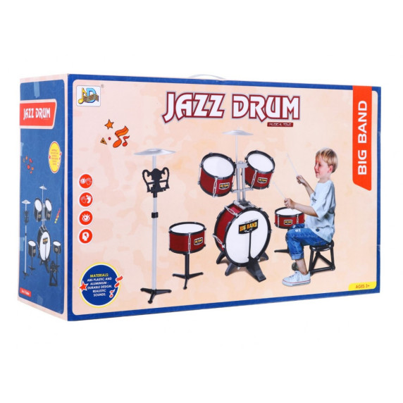 Játék dob felszerelés Inlea4Fun BIG BAND - piros