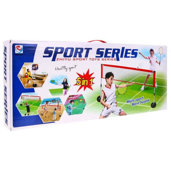 Kosárlabda, röplabda, tollaslabda, frizbi, tenisz szett 5az1-ben Inlea4Fun SPORT SERIES